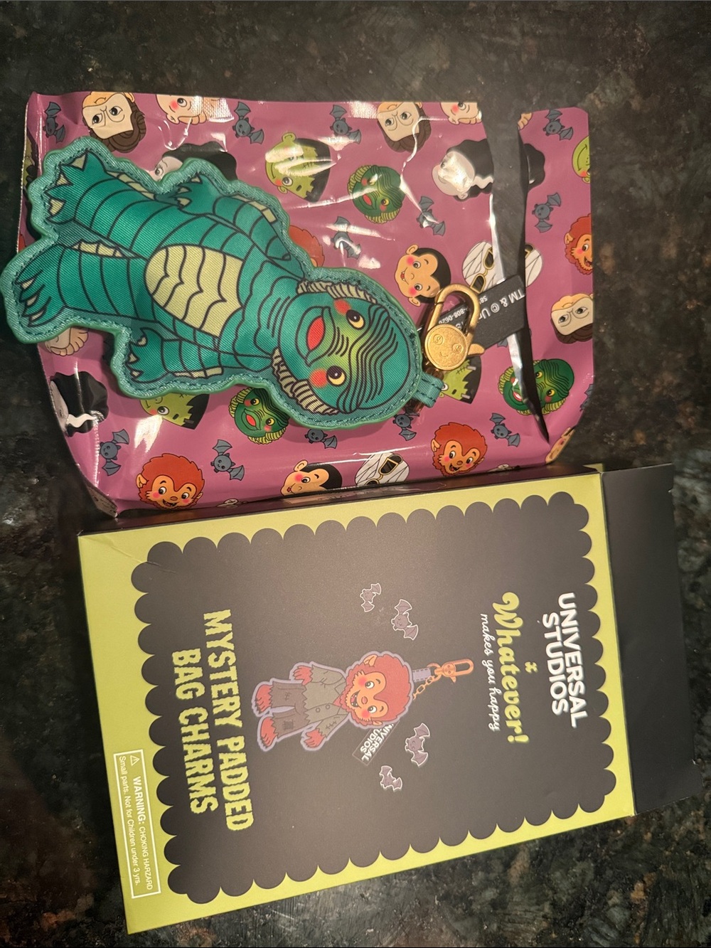Universal Studios Green Creature Padded Bag Charm